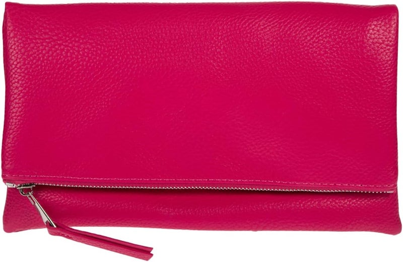 JNB Women's Faux Leather Zipper Foldover Clutch Purse with Tassel - Image 1